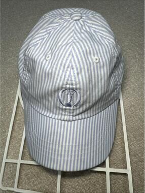 The Open Championship Ahead Blue White Striped Dad Hat Golf Cap Adjustable